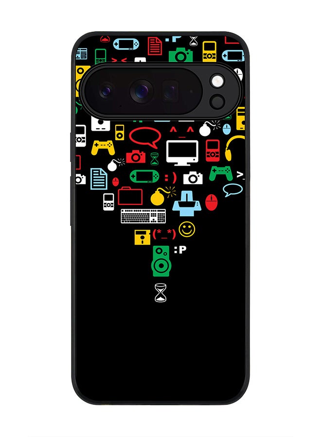 Stylizedd For Google Pixel 10 Pro Case,Slim fit Camera Protection, Shockproof Thin Phone cover  - Convergence (Black) - Image 1